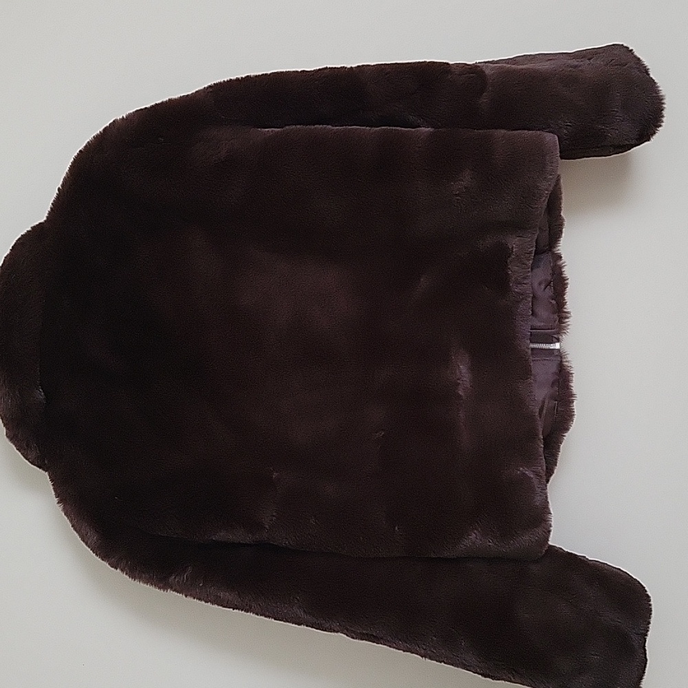 GAP Factory Women's Relaxed Faux-Fur Jacket in Brown- Size S- New! - Picture 6 of 14